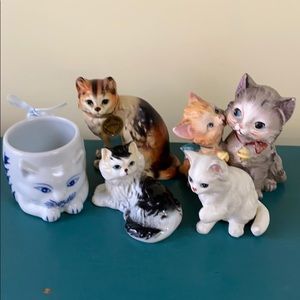 Vintage Cat Figurine Collection.